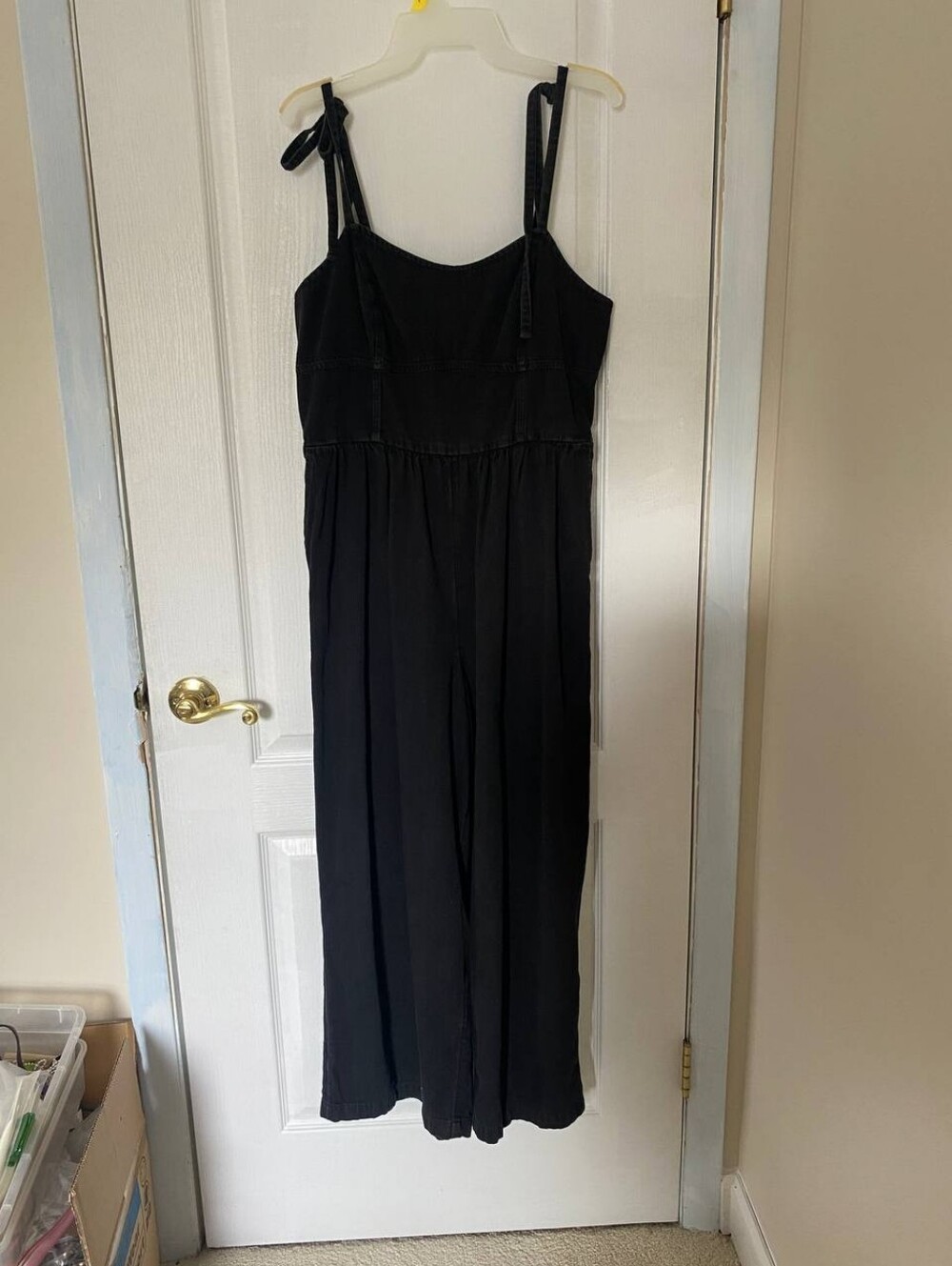 Old Navy Black Tank Top Long Pant Romper 100% Cotton Size Large